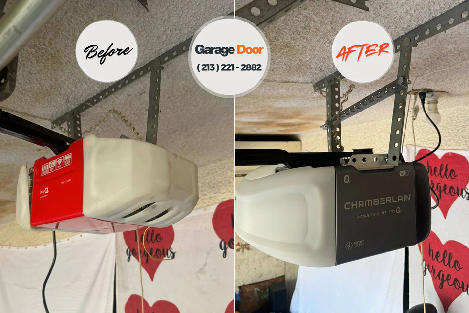 Before and after: garage door repair Warminster Heights, PA